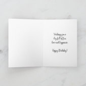 Carte d'anniversaire de poulet à carreaux noirs (Intérieur)