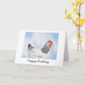 Carte d'anniversaire de poulet du Sussex (Fleur jaune)