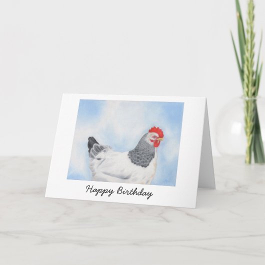 Carte d'anniversaire de poulet du Sussex (Devant)