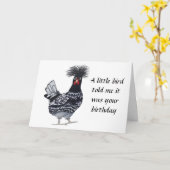 Carte d'anniversaire de poulet - Spike (Fleur jaune)