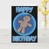 Carte d'anniversaire de poupée de vaudou (Fleur jaune)