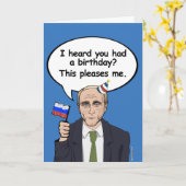 Carte d'anniversaire de Poutine - Ça me plaît - -  (Fleur jaune)