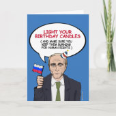 Carte d'anniversaire de Poutine - Gardez vos bougi (Devant)