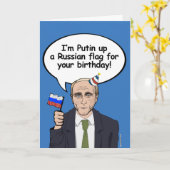 Carte d'anniversaire de Poutine - Je mets un drape (Fleur jaune)