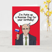 Carte d'anniversaire de Poutine - Je mets un drape (Fleur jaune)