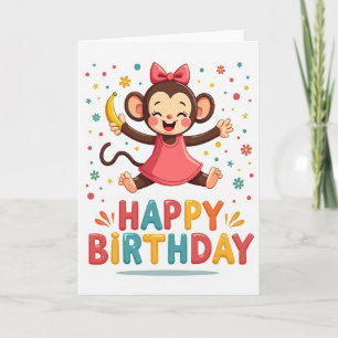 Carte d'anniversaire de primate joueur