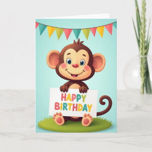 Carte d'anniversaire de primate joyeux