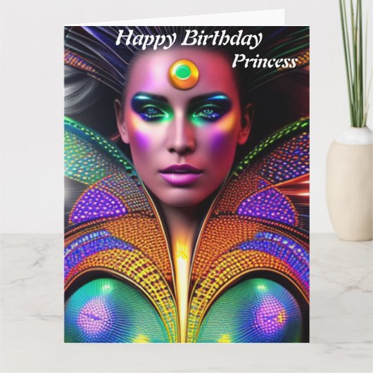 Carte d'anniversaire de princesse (Devant)