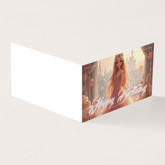Carte d'anniversaire de princesse en rose (Outside)