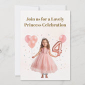 Carte d'anniversaire de princesse enchantée pour f (Dos)