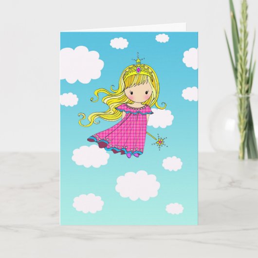 Carte d'anniversaire de princesse fée (Devant)