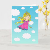 Carte d'anniversaire de princesse fée (Fleur jaune)