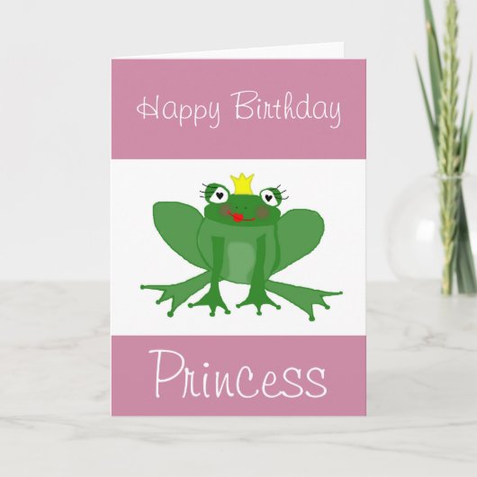 Carte d'anniversaire de princesse Frog (Devant)