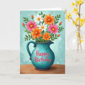 Carte d'anniversaire de printemps joyeuse (Fleur jaune)