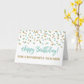 Carte d'anniversaire de professeur de confettis d' (Fleur jaune)