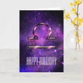 Carte d'anniversaire de Purple Space Libra (Fleur jaune)