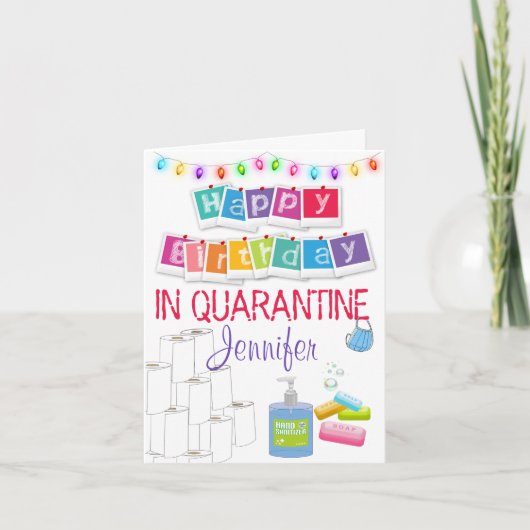Carte d'anniversaire de quarantaine pour filles (Devant)