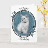 Carte d'anniversaire de Ragdoll (Fleur jaune)