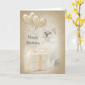 Carte d'anniversaire de Ragdoll (Fleur jaune)