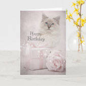 Carte d'anniversaire de Ragdoll (Fleur jaune)