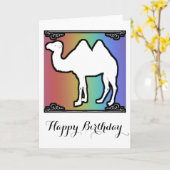 Carte d'anniversaire de Rainbow Camel (Fleur jaune)