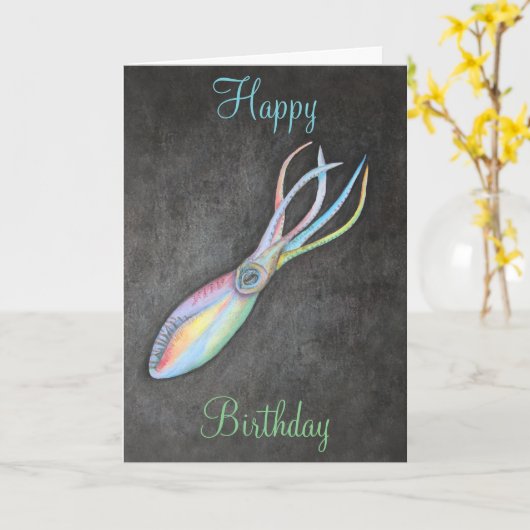 Carte d'anniversaire de Rainbow Squid (Fleur jaune)