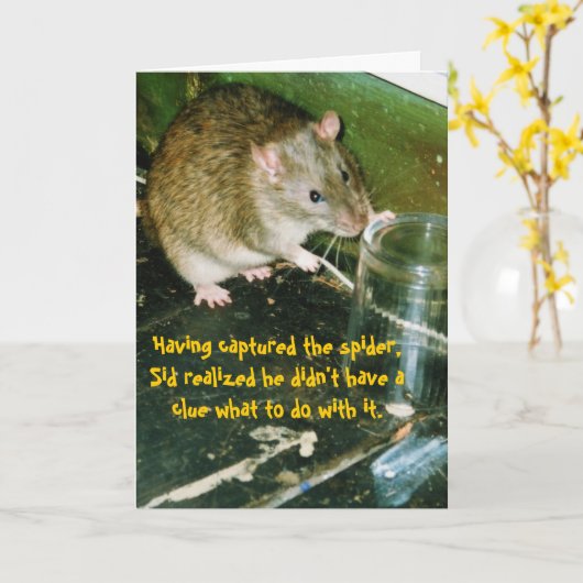 carte d'anniversaire de rat (Fleur jaune)