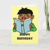 Carte d'anniversaire de rat de bibliothèque (Devant)
