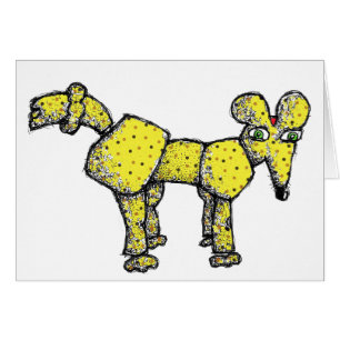 Carte d'anniversaire de rat de caniche d'art de