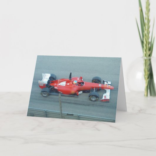 Carte d'anniversaire de Red Racing Car (Dos)