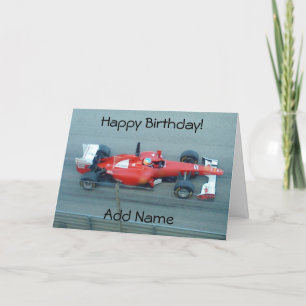 Carte d'anniversaire de Red Racing Car