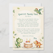 Carte d'anniversaire de remerciement Dinosaur Two- (Devant)