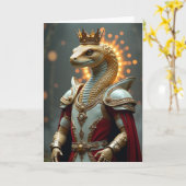 Carte d'anniversaire de reptile royal (Fleur jaune)