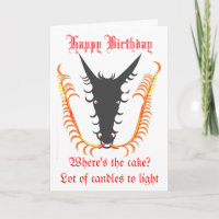 Carte d'anniversaire de respiration du feu de