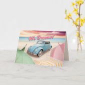 Carte d'anniversaire de rêve des années 60 (Fleur jaune)