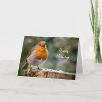 Carte d'anniversaire de robin de chant Erithacus r