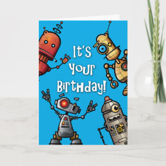 Carte d'anniversaire de robot