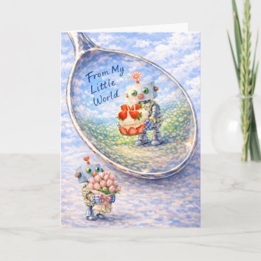 Carte d'anniversaire de robot fantaisiste (Devant)