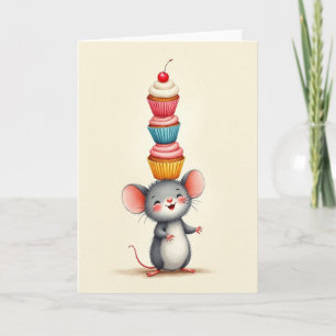 Carte d'anniversaire de rongeur joyeux