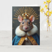 Carte d'anniversaire de rongeur royal (Fleur jaune)