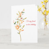 Carte d'anniversaire de Rose botanique Stem et Ber (Fleur jaune)