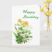 Carte d'anniversaire de rose jaune (Fleur jaune)