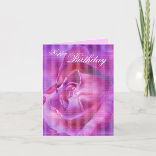 Carte d'anniversaire de Rose violet (Devant)