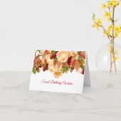 Carte d'anniversaire de Roses d'aquarelle et de ba (Fleur jaune)