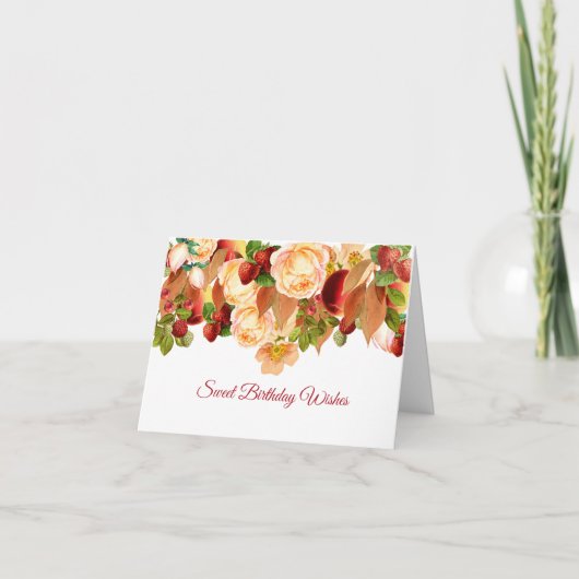 Carte d'anniversaire de Roses d'aquarelle et de ba (Devant)