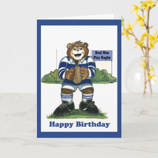 Carte d'anniversaire de rugby (Fleur jaune)