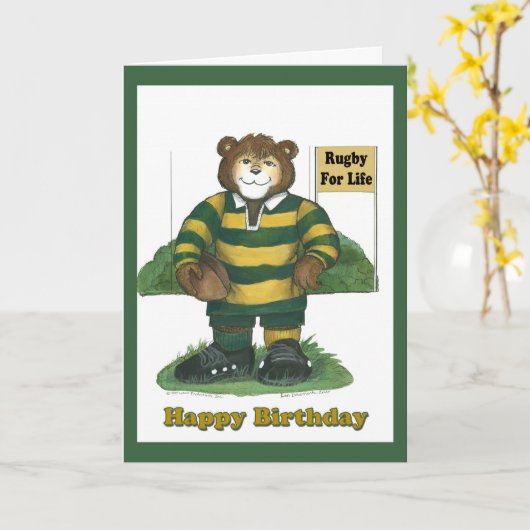 Carte d'anniversaire de rugby (Fleur jaune)