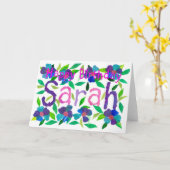 Carte d'anniversaire de "Sarah" (Fleur jaune)