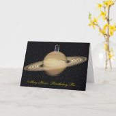 Carte d'anniversaire de Saturn de planète (Fleur jaune)