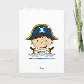 Carte d'anniversaire de scène de bateau de pirate (Dos)